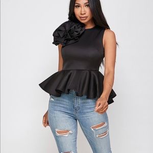 Corsage Peplum Sleeveless Top